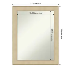 Amanti Art Non-Beveled Wall Mirror, Classic Honey Silver Frame