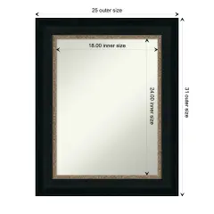 Amanti Art Non-Beveled Wall Mirror, Paragon Bronze Frame