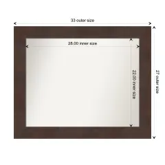 Amanti Art Non-Beveled Wall Mirror, Wildwood Brown Frame