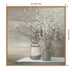 P Willow Still Life Gray Pots Crop by Julia Purinton Canvas Art Framed