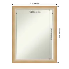 Petite Bevel Wall Mirror, Eva Narrow Frame Eva Ombre Gold Narrow
