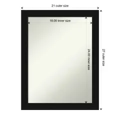 Amanti Art Non-Beveled Wall Mirror, Avon Black Frame