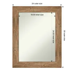 Amanti Art Non-Beveled Wood Wall Mirror, Owl Brown Frame