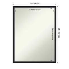 Amanti Art Non-Beveled Wood Wall Mirror, Lucie Black Frame