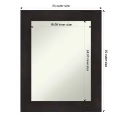 Amanti Art Non-Beveled Wall Mirror, Furniture Espresso Frame