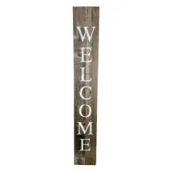 Rustic Farmhouse 5ft Vertical Front Porch Welcome Sign Grey