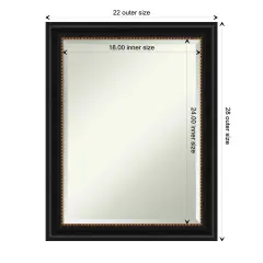 Beveled Bathroom Wall Mirror, Manhattan Frame