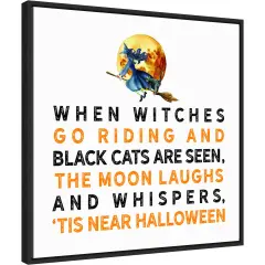 Tis Near Halloween Witch by Amanti Art Portfolio 22-in. W x 22-in. H. Canvas Wall Art Print Framed in Black