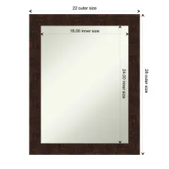 Amanti Art Non-Beveled Wall Mirror, William Mottled Bronze Narrow Frame