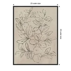 Outlined Leaves I by Asia Jensen Canvas Wall Art Print Framed