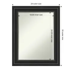 Petite Bevel Wall Mirror, Ridge Frame Ridge Black