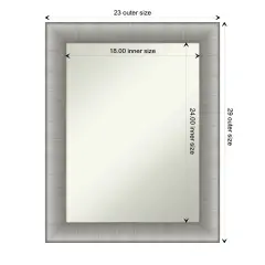 Amanti Art Non-Beveled Wall Mirror, Elegant Brushed Bronze Frame Elegant Brushed Pewter