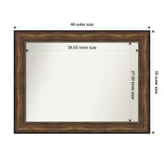 Amanti Art Non-Beveled Wall Mirror, Ballroom Bronze Frame