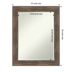 Petite Bevel Wood Wall Mirror, Hardwood Frame Hardwood Mocha