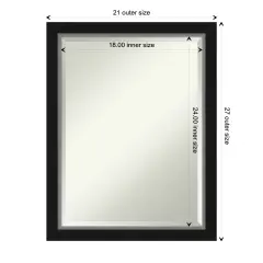 Beveled Bathroom Wall Mirror, Eva Narrow Frame