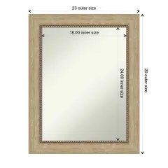 Amanti Art Non-Beveled Wall Mirror, Astor Black Frame Astor Champagne