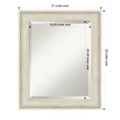 Beveled Bathroom Wall Mirror, Regal Birch Cream Frame