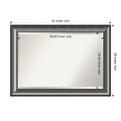 Beveled Wood Bathroom Wall Mirror, Quicksilver Scoop Frame