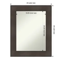 Amanti Art Non-Beveled Wall Mirror, William Rustic Woodgrain Frame