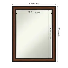 Petite Bevel Wall Mirror, Yale Walnut Frame