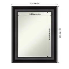 Petite Bevel Wall Mirror, Grand Black Frame