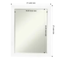 Petite Bevel Wood Wall Mirror, Carlisle Narrow Frame Cabinet White Narrow