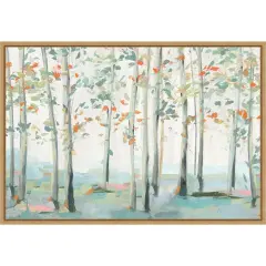 Emerald Forest III by Isabelle Z 23-in. W x 16-in. H. Canvas Wall Art Print Framed in Natural