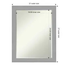 Petite Bevel Wall Mirror, Brushed Nickel Frame
