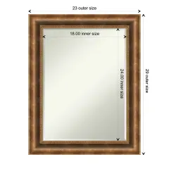 Petite Bevel Wood Wall Mirror, Manhattan Bronze Frame