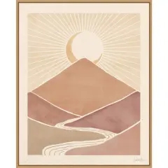 Mid Century Landscape II by Janelle Penner 23-in. W x 28-in. H. Canvas Wall Art Print Framed in Natural