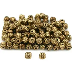 Barrel Bali Beads Antique Gold Plated 4.5mm Approx 100