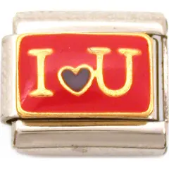 I Love You Italian Charm Enamel 9mm