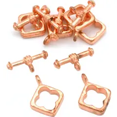 Square Bali Toggle Clasps Copper Plated 13.5mm Approx 6