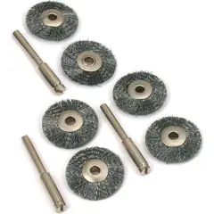 6 Steel Wheel Wire Brushes Mandrel Gunsmith