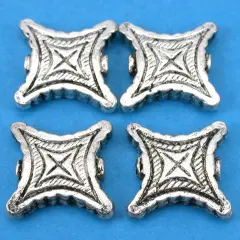 Bali Square Beads Antique Silver Plate 17.5mm Approx 4