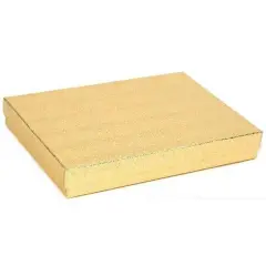 Gold Cotton Necklace Jewelry Gift Box Display 7 1/8"