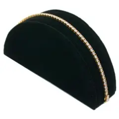 Half Moon Bracelet Display Black Velvet 1 3/8"