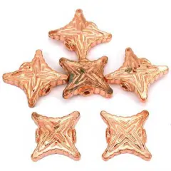 Bali Square Beads Copper Plated Beading 14mm Approx 6