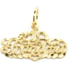 14K Yellow Gold #1 Grandma Charm & Cable Chain 18"