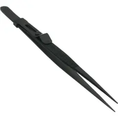 Black Locking Tweezers Jewelers Watchmaker Diamond Gem Bead Pickup Tool 2 Pcs