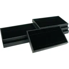 6 Black Velvet 12 Slot Bracelet & Watch Display Trays