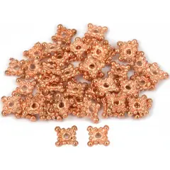Square Bali Spacer Beads Copper Plated 8mm Approx 50
