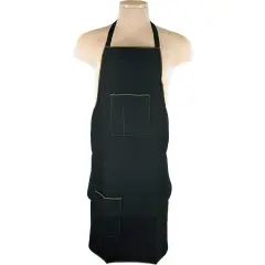 3 Pocket Black Canvas Bib Apron Work Shop Jewelers Workshop Hobby Jewelry Tool