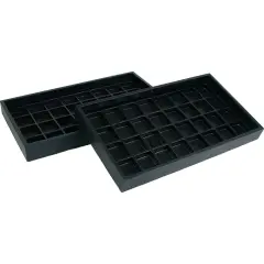 32 Slot Earring Card Display Black Showcase Travel Tray