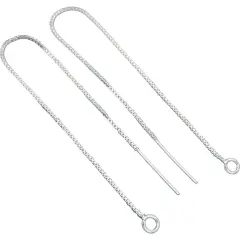 2 Sterling Silver Threader Earrings 5"