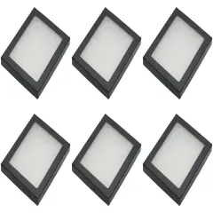 Display Cases Mount Frame Case with Glass Top 5 1/2" x 4 1/2" x 3/4" Pack of 6