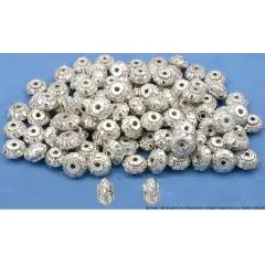 Saucer Bali Beads Silver Plated Jewelry 7mm Approx 100