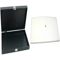 Black Jewelry Case (Single metal clasp) w/ White Foam 72-slot Display Pad