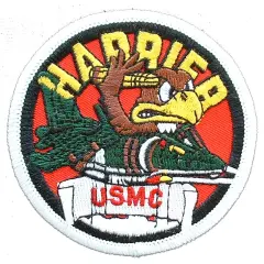 U.S.M.C. Harrier Patch Red & Green 3"