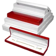 12 Bracelet Watch Gift Boxes Red Leather Case Display